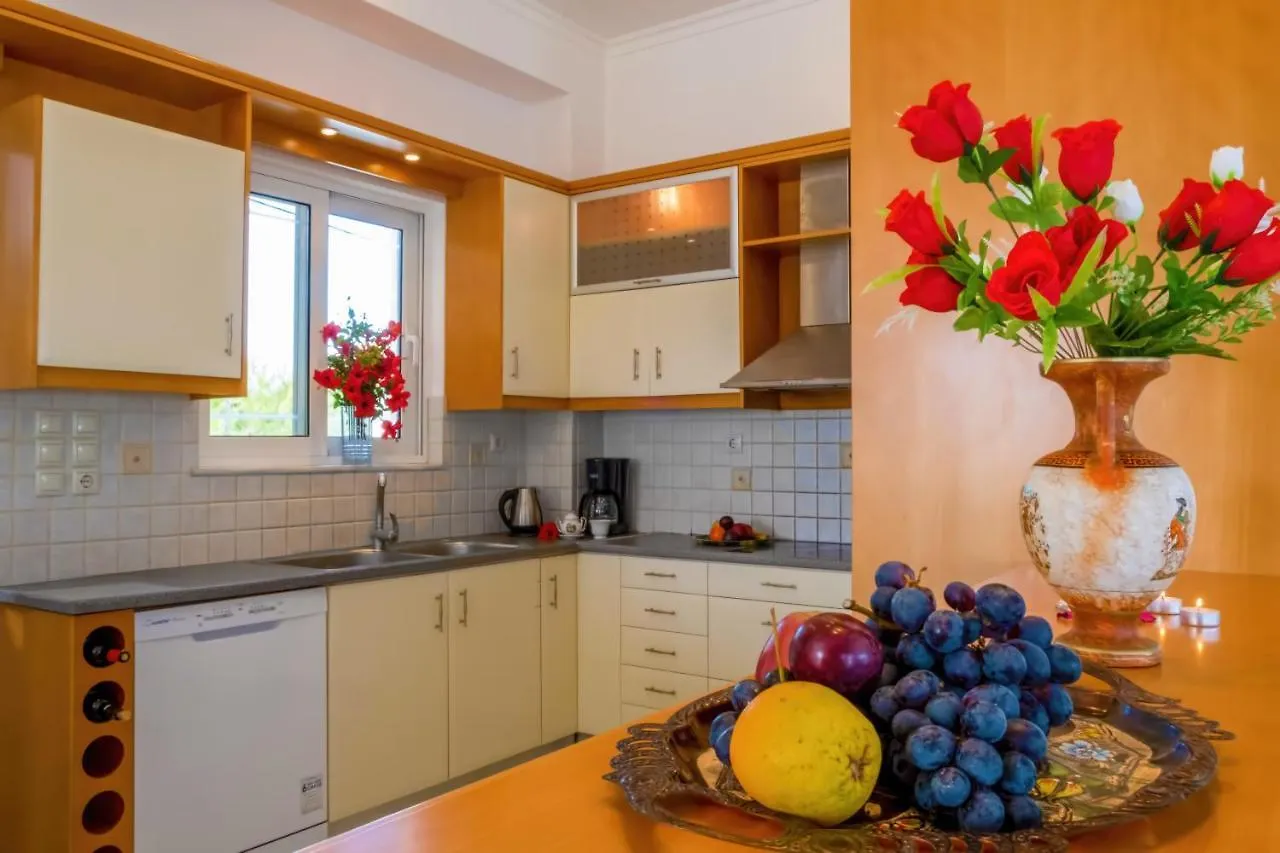 Villa Afroditi In Chania Near Airport With Private Pool, Free Wi-Fi, Souda Bay Views, Garden Oasis Kounoupidhiana 0*,  Greece