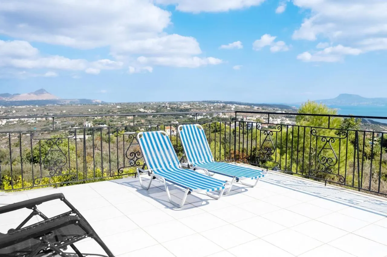Villa Afroditi In Chania Near Airport With Private Pool, Free Wi-Fi, Souda Bay Views, Garden Oasis Kounoupidhiana 0*,