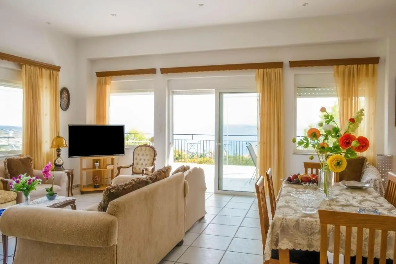 Villa Afroditi In Chania Near Airport With Private Pool, Free Wi-Fi, Souda Bay Views, Garden Oasis Kounoupidhiana Greece
