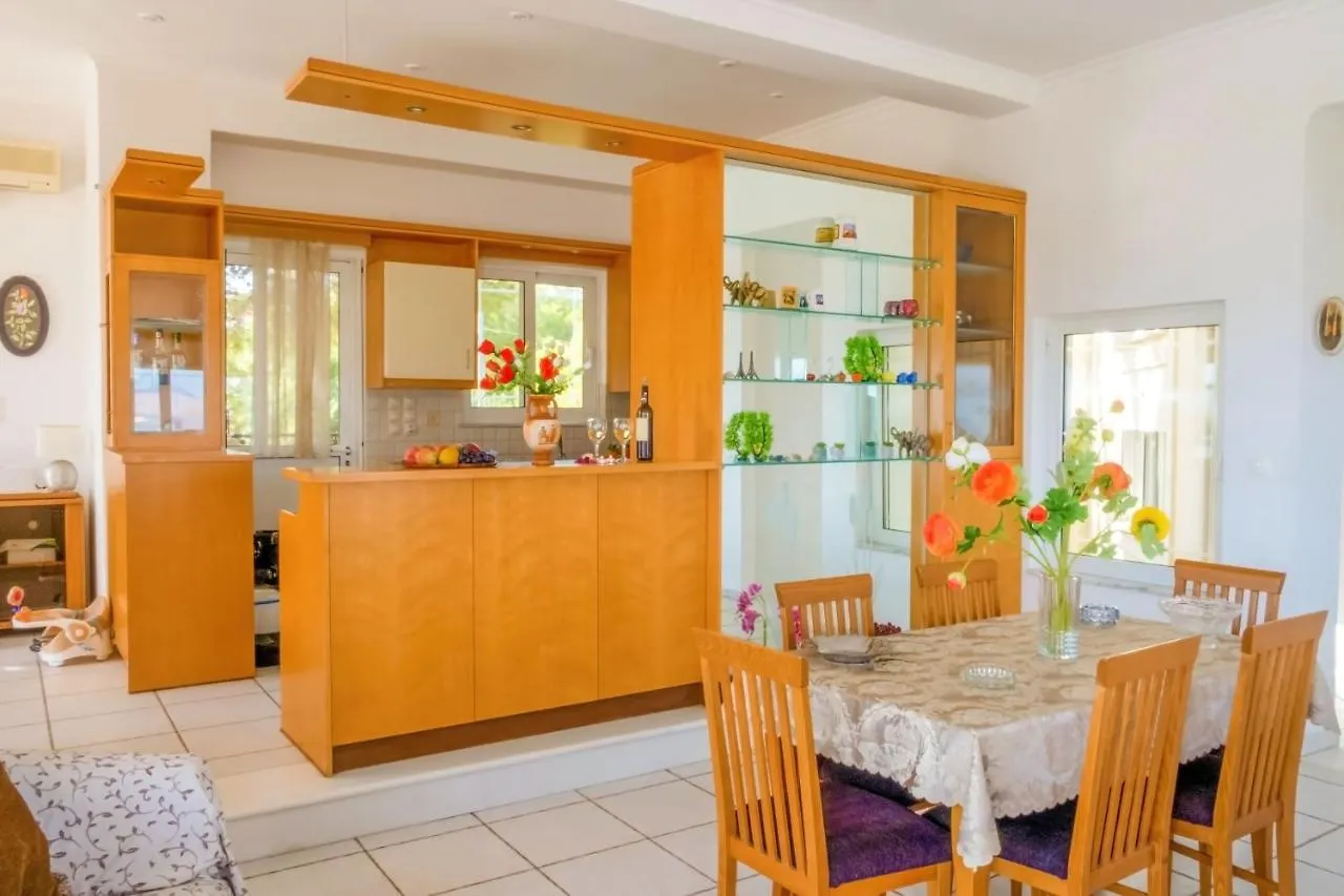 Villa Afroditi In Chania Near Airport With Private Pool, Free Wi-Fi, Souda Bay Views, Garden Oasis Kounoupidhiana Greece