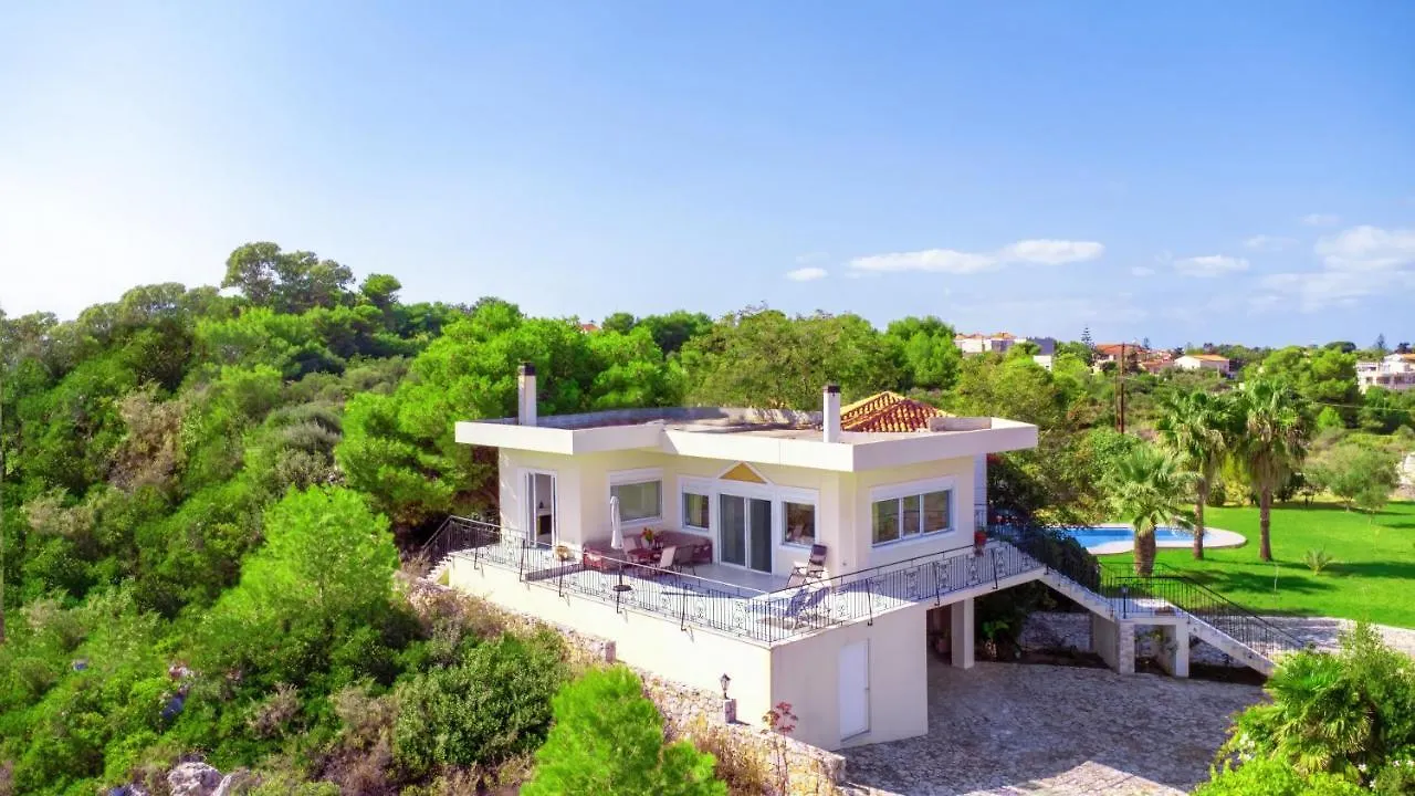 Villa Afroditi In Chania Near Airport With Private Pool, Free Wi-Fi, Souda Bay Views, Garden Oasis Kounoupidhiana 0*,