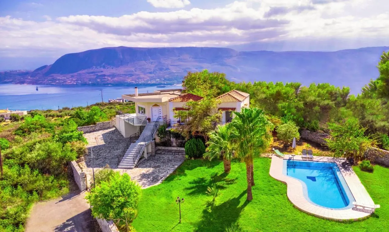 Villa Afroditi In Chania Near Airport With Private Pool, Free Wi-Fi, Souda Bay Views, Garden Oasis Kounoupidhiana Greece